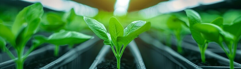 Obraz premium Plant growth cycles in vertical farming, optimizing yields