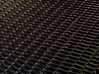 Naklejka premium Closeup of black wires shapes and patterns materials