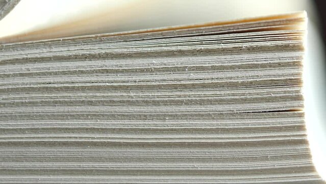 Close-up, macro shot of flipping book pages