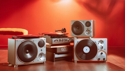 디제잉 음악장비 레코드플레이어 오디오 스피커