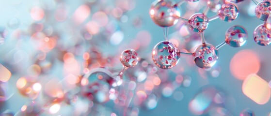 Biological structure synthesis, holographic molecular design, futuristic science lab