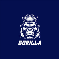Gorilla logo design, gaming, embody power and resilience with our custom. Perfect for bold brands, our logo template features a fierce and dominant gorilla icon, symbolizing strength and authority.