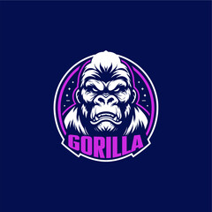 Gorilla logo design, gaming, embody power and resilience with our custom. Perfect for bold brands, our logo template features a fierce and dominant gorilla icon, symbolizing strength and authority.