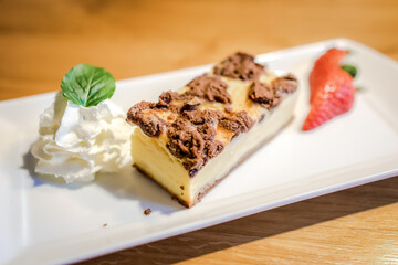 Stück Kuchen im Café