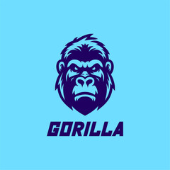 Gorilla logo design, gaming, embody power and resilience with our custom. Perfect for bold brands, our logo template features a fierce and dominant gorilla icon, symbolizing strength and authority.
