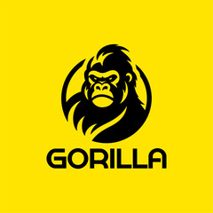 Gorilla logo design, gaming, embody power and resilience with our custom. Perfect for bold brands, our logo template features a fierce and dominant gorilla icon, symbolizing strength and authority.