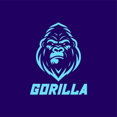 Gorilla logo design, gaming, embody power and resilience with our custom. Perfect for bold brands, our logo template features a fierce and dominant gorilla icon, symbolizing strength and authority.