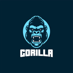Gorilla logo design, gaming, embody power and resilience with our custom. Perfect for bold brands, our logo template features a fierce and dominant gorilla icon, symbolizing strength and authority.