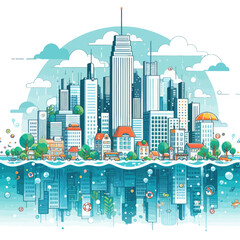 Obraz premium city-underwater vector 