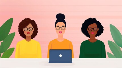 Corporate Diversity: Illustrations celebrating workplace diversity, inclusive business environments, and multicultural teams, essential for HR initiatives and corporate diversity training. Clean and