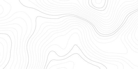 Abstract wavy topographic map. Abstract wavy and curved lines background. Abstract geometric topographic contour map background. Vector illustration.