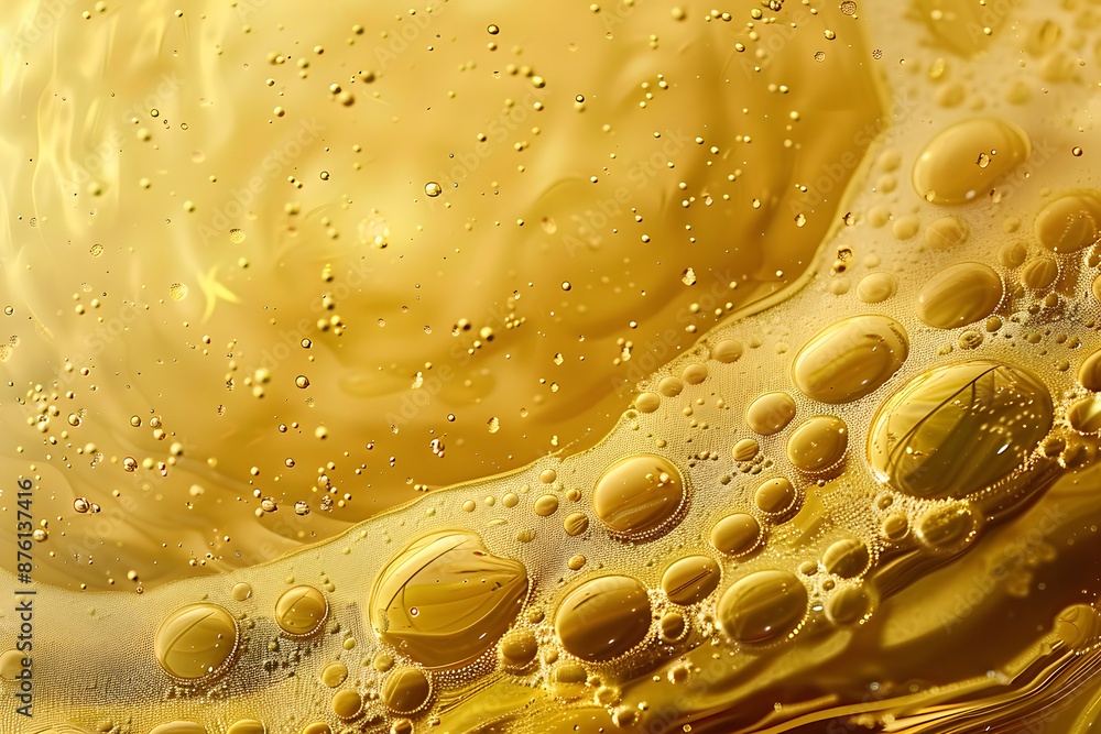 Canvas Prints abstract golden background oil in water surface foam of soap with bubbles