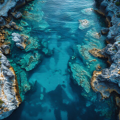 Turquoise Lagoon Oasis - Drone View Aerial Photography