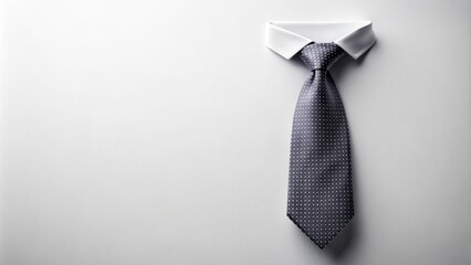 Minimalist composition featuring a solitary tie icon on a clean white background, evoking a sense of simplicity and masculine elegance.