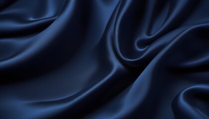 Fototapeta premium Navy blue walvet fabric abstract wavy background
