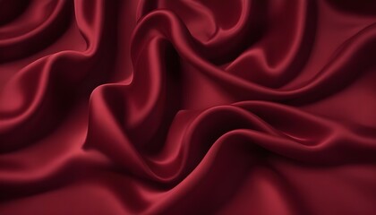 Fototapeta premium Dark red walvet fabric abstract wavy background