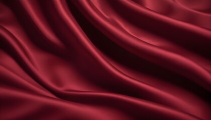 Fototapeta premium Dark red walvet fabric abstract wavy background