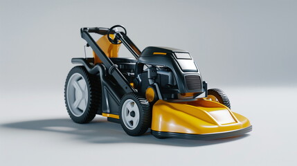 Fototapeta premium Lawn mower on white background. AI Generative.