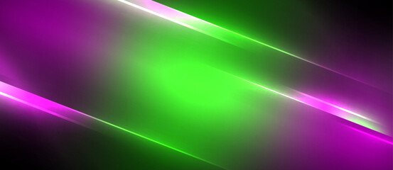 Neon dynamic diagonal light rays background. Techno digital geometric concept design for wallpaper, banner, presentation, background