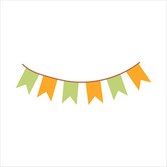 Paper garland. Decoration for a holiday or fair. Vector illustration isolated on white background.