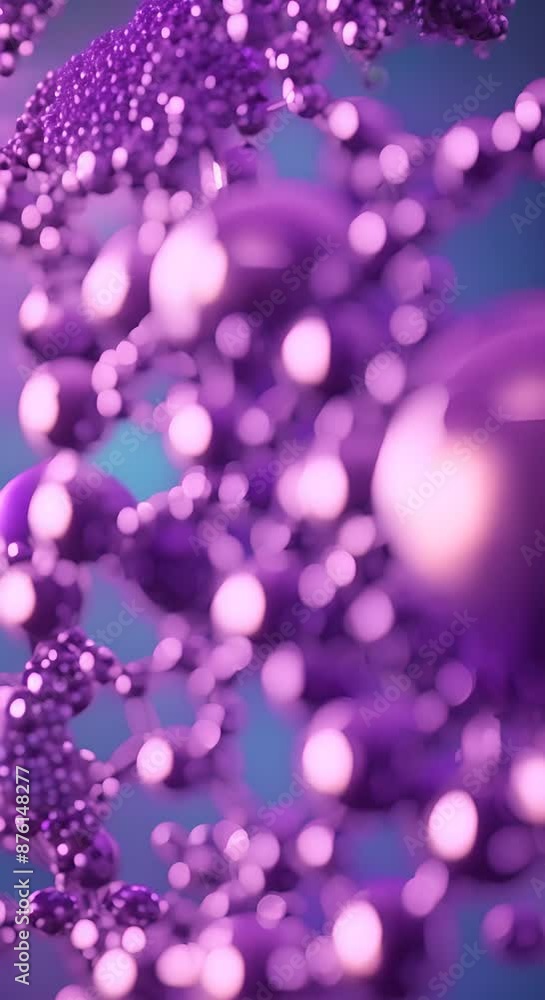 Aufkleber a close up of a blue and purple molecule the molecule is made up of many small spheres each of which