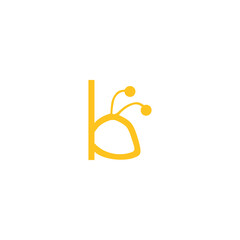 alphabet combination of bee head, letter combination with insect, initial b