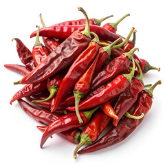 dry red chili peppers isolated