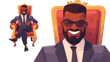 A successful african businessman with beard smiling 