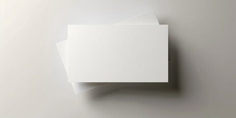 Minimalistic mockup of blank business card with subtle shadow isolated on white background.