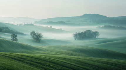 Calm peaceful German Landscape. Background image. Created with Generative AI technology.