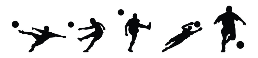 Athletic Football Players Performing in Training Vector Illustration.