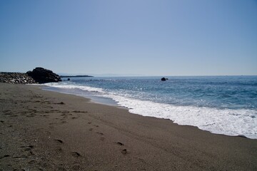 Katsurahama beach and the sun reflecting off the shining seascape
