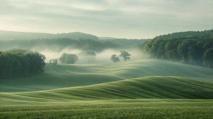 Obraz premium Calm peaceful German Landscape. Background image. Created with Generative AI technology.