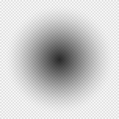 Realistic round shadow with soft edges. Vector round shadow effect. Transparent shadow