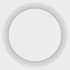 Realistic round shadow with soft edges. Vector round shadow effect. Transparent shadow