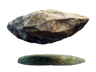 3d illustration of flying flat surface stone isolated backdrop