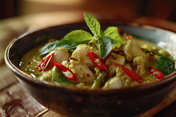 Thai Green Curry, authentic cuisine food from Thailand