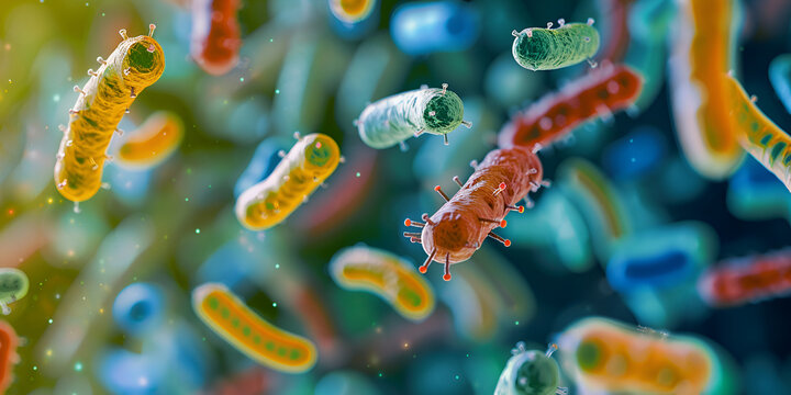 Vibrant floating microbs, microbiology, Tobacco Mosaic Virus (TMV) is an example of a rod shaped virus, TMV disease cycle virus depends on host for replication and spread

