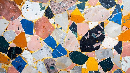 marble stone wall texture abstract background. Colorful terrazzo floor tile cement surface architecture interior design pattern wallpaper material. 