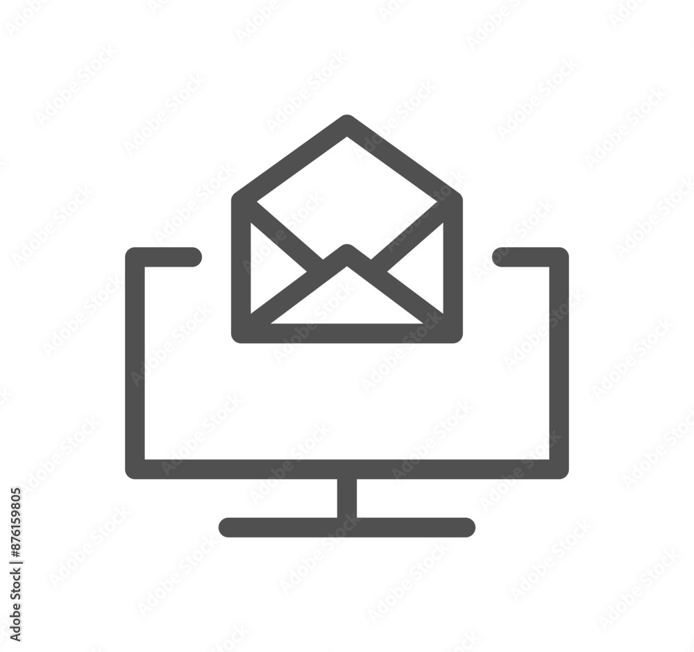 Poster envelope icon outline and linear vector.