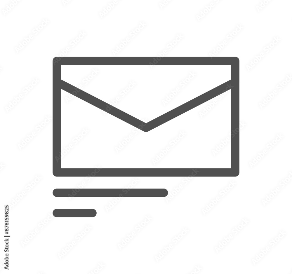 Poster envelope icon outline and linear vector.