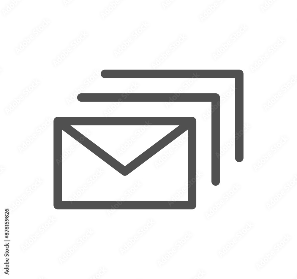Poster envelope icon outline and linear vector.
