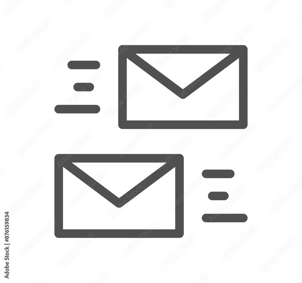 Poster envelope icon outline and linear vector.