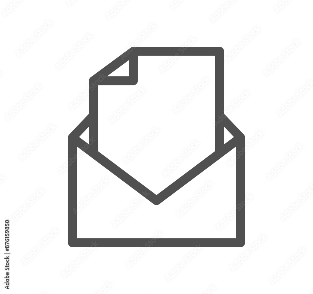 Poster envelope icon outline and linear vector.