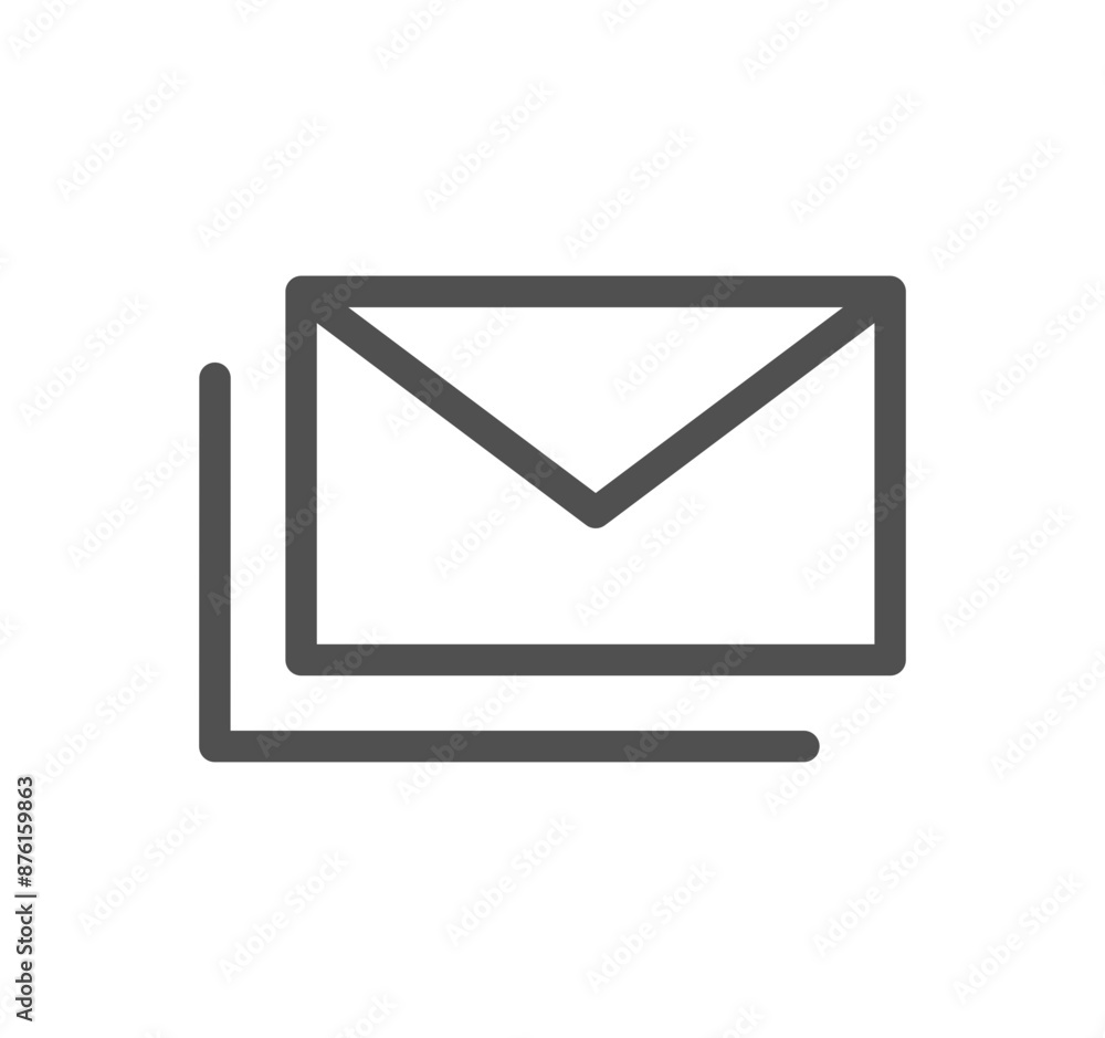Poster envelope icon outline and linear vector.
