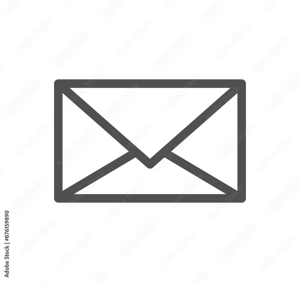 Poster envelope icon outline and linear vector.