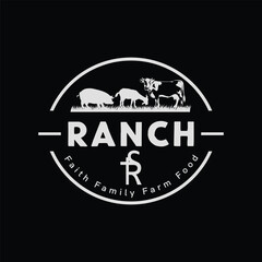 ranch animal in field logo