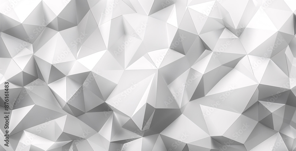 Poster white and gray geometric background: a geometric style background consisting of a mesh of triangles 