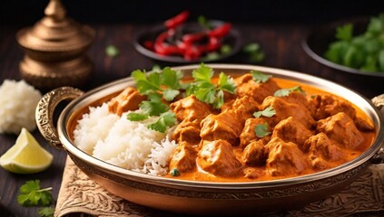Tasty butter chicken curry dish from Indian cuisine