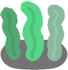 바다 생물 산호초 해초 미역 물미역 일러스트